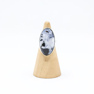 
            
                Load image into Gallery viewer, (4) Silver Rainbow Moonstone Ring
            
        