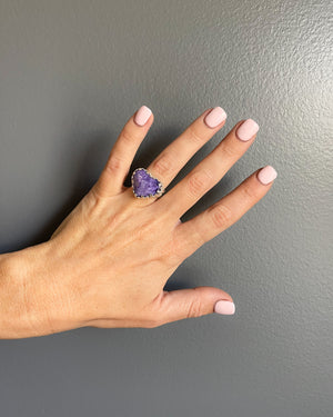 
            
                Load image into Gallery viewer, (5.5) Silver Charoite Ring
            
        