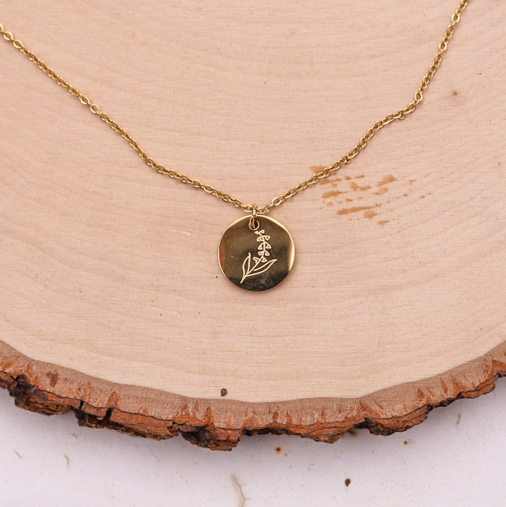 Birth Flower Gold Necklace