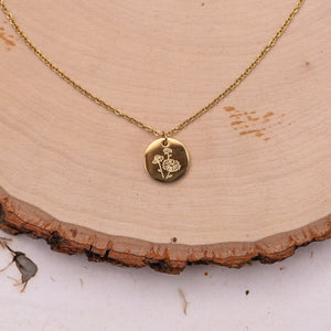 Birth Flower Gold Necklace