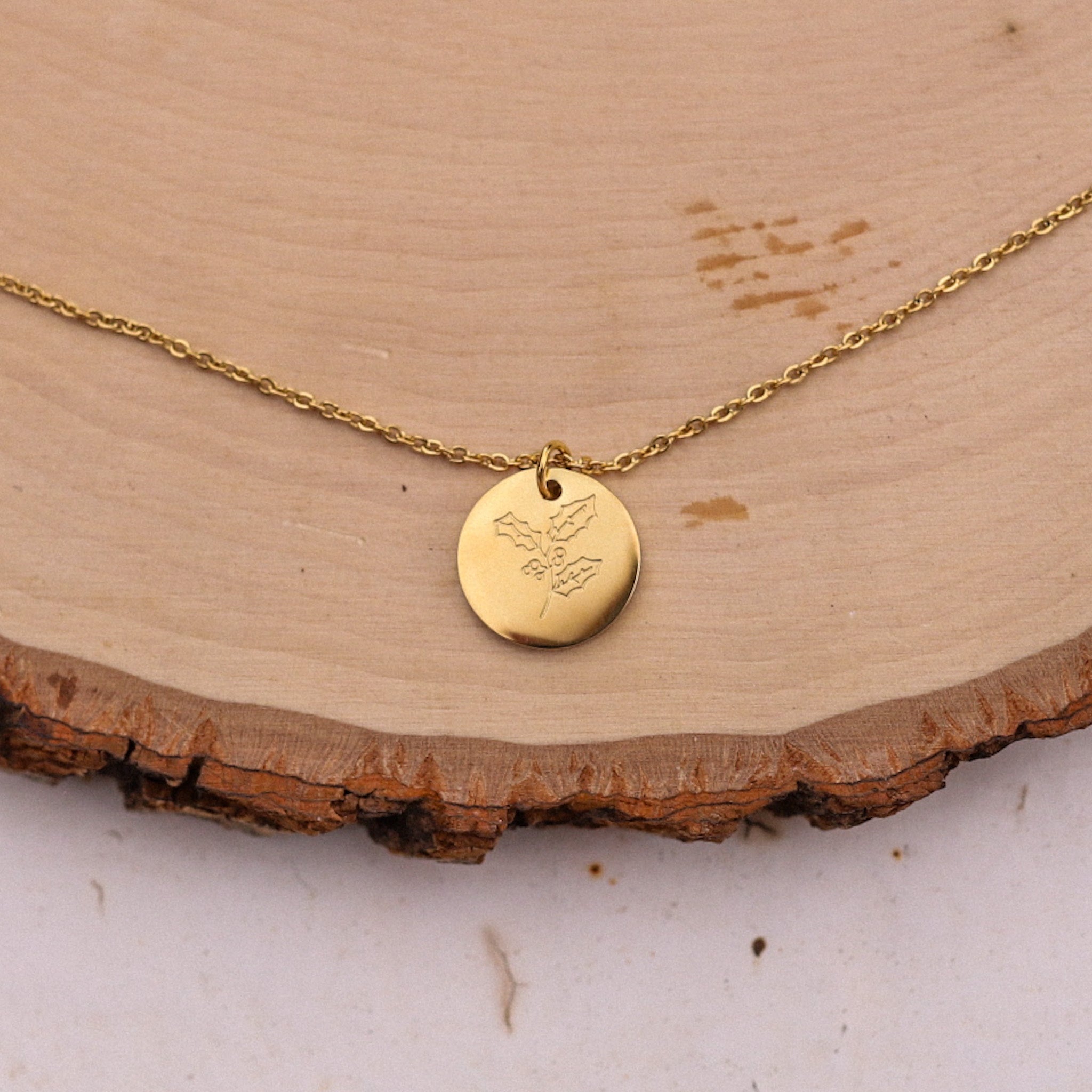 Birth Flower Gold Necklace