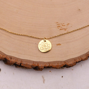 Birth Flower Gold Necklace