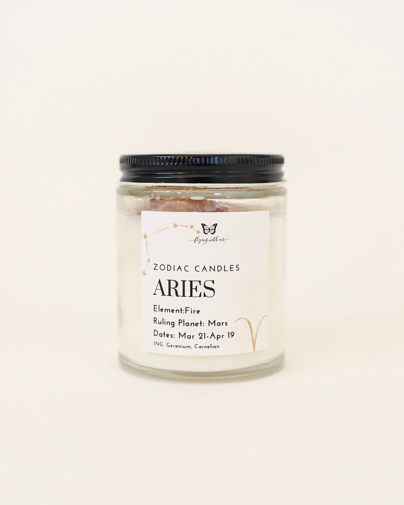 Zodiac Crystal Candle - Aries